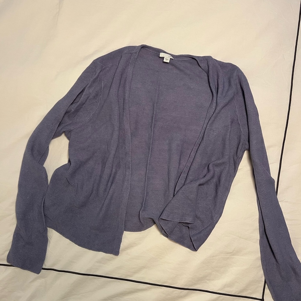 J. Jill Lavender Open-Front Cardigan